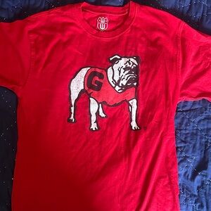 Georgia Bulldogs Red Bulldog Graphic Dog T-Shirt size 14/16
